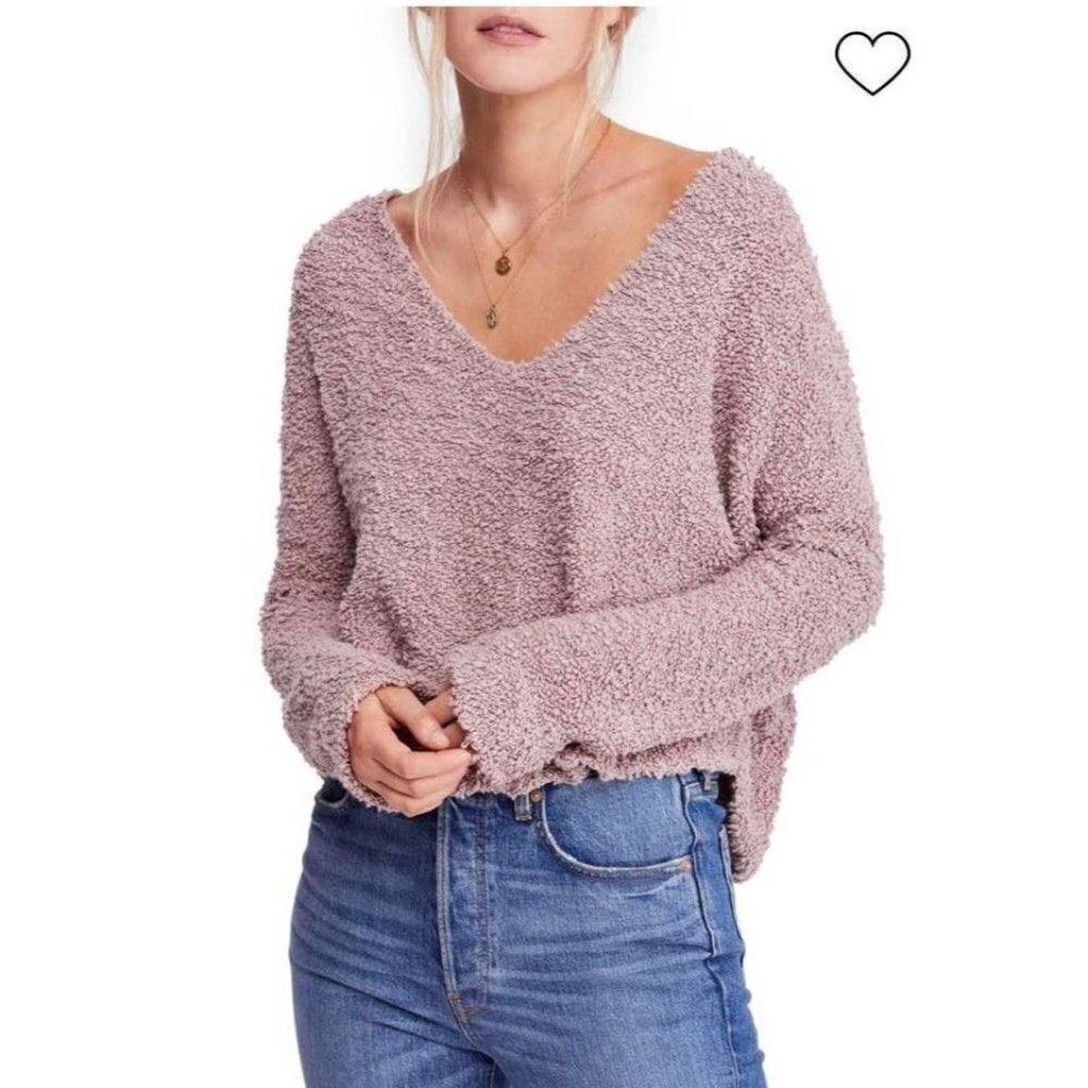 Free People Popcorn Sweater Cropped Oversized Size XS